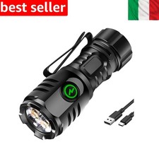 Torcia LED 5000 Lumens Torcia Magnetica EDC Ricaricabile di Tipo C, 8 Modalit...