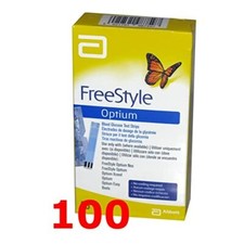100 Freestyle Optium strisce reattive diabete test glucosio scadenza: 08-2026