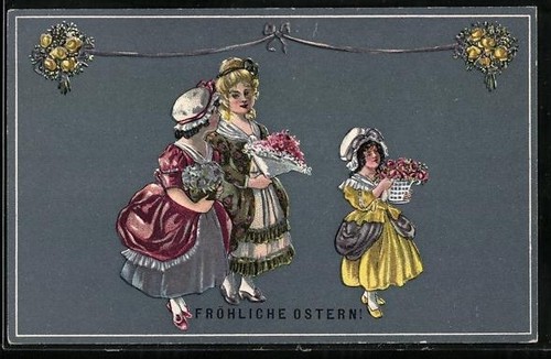 Cartolina tre ragazze bei - cartolina, in