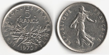 Francia 5 franchi, 1970
