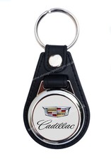 CADILLAC FAUX LEATHER KEYRING / KEY FOB.CLASSIC CADILLAC CARS KEYCHAIN.