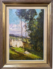 Lorenzo DELLEANI (1840 – 1904) - Paesaggio, olio su tavola