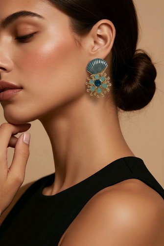 Orecchini pendenti oro - , blu