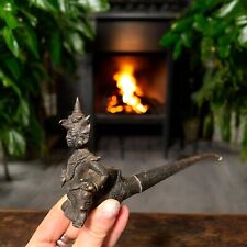 Antica Pipa Birmana Bronzo E Rame Nat Spiriti Della Natura Da Oppio