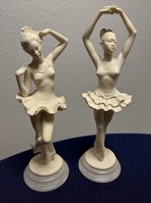 Vintage Signed A. Giannelli  Italy Alabaster Ballerina Statues Figurine 12” Tall