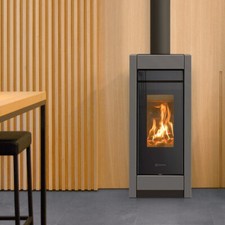 STUFA A LEGNA ESSENZA WOOD METALCOLOR "TERMOROSSI" AREA RISCALDABILE ( 91 m² )