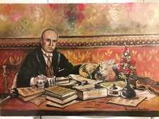 Mussolini romano olio su - mussolini,