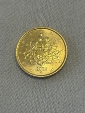 Moneta 50 centesimi Marco Aurelio 2002 Rara Errore Colore/lega