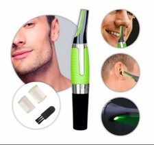 ELETTRICO RASOIO TAGLIA PELI NASO BARBA BAFFI ORECCHIE MINI MICRO LED