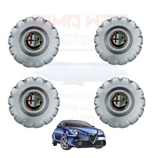 KIT SET 4 COPPE RUOTA COPRICERCHI PER ALFA ROMEO MITO BORCHIE PLATTO 50522769