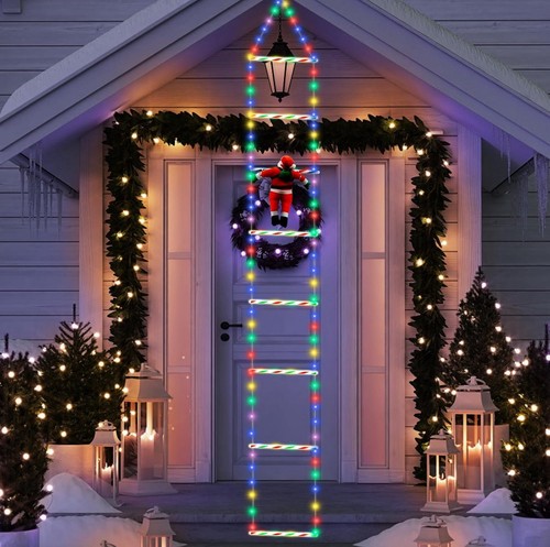 Babbo natale scala luminosa - babbo, su