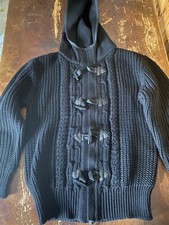 Cardigan nero uomo con cappuccio Paolo Pecora