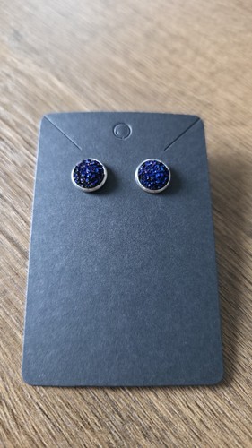 Orecchini perno blu glitter - orecchini, a