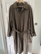 Trench impermeabile uomo verde corsa taglia 42 cintura beige scuro foderato cotone