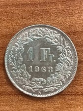 SVIZZERA 1 FRANCO SVIZZERO 1963 - BB+ - Argento .835  Gr. 5  Swiss  Helvetia BB+