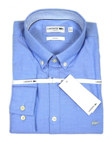 Lacoste camicia uomo celeste