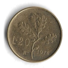 1978 Italy 20 Lire World Coin