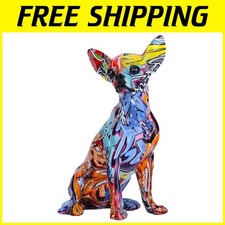 Vibrant Resin Chihuahua Dog Ornament - Ideal Tabletop Decoration for All Seasons