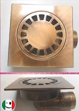 PILETTA PER DOCCIA A PAVIMENTO CM. 12X12 OTTONE FUSO BRONZATO - BRONZO