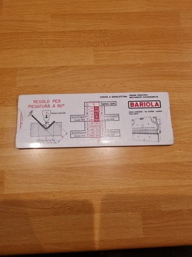 Regolo calcolo piegatura - , a