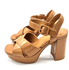 Scarpe sandali Jeffrey Campbell sandalo con plateau alto pelle colore nude