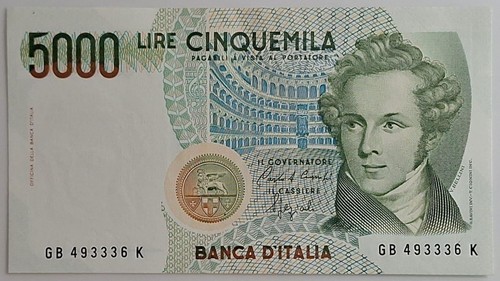 5000 lire vincenzo - lire, bellini