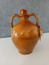 Anfora Fiasco Bottiglia in Terracotta Smaltata del Salento Ceramica Vintage
