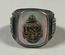 Anello vintage USN argento
