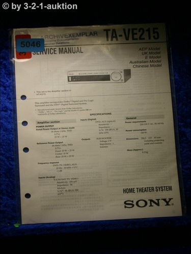 Sony service manual ve215 - service,
