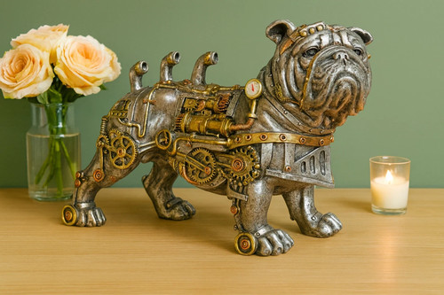 Statua bulldog steampunk - bulldog,