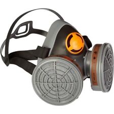 MASCHERA CON 2 FILTRI ANTIGAS VAPORI ORGANICI POLVERI AGRICOLTURA VERNICI FUMI