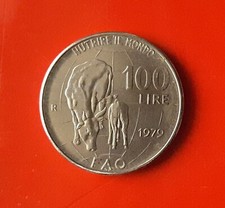 100 LIRE 1979 FAO ERRORE - EVIDENTE SDOPPIAMENTO 1 DEL VALORE AL ROVESCIO [K648]