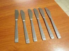 VINTAGE LOTTO 6 COLTELLI COLTELLO DA SERVIZIO 19,5 CM ACCIAO INOX USATI