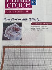 Schema punto croce  fiori in stile liberty