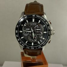 Orologio Citizen Uomo Eco Drive Chrono A-T Sveglia Radiocontrollato B.Cinturino Pelle