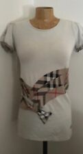 BURBERRY MAGLIETTA TSHIRT DONNA COTONE AVORIO Taglia XL SLIM FIT