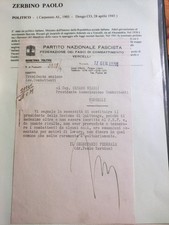 PNF AUTOGRAFO PAOLO ZERBINO GERARCA RSI GIORNALISTA FUCILATO A DONGO