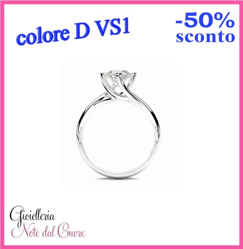 Anello solitario oro - oro, bianco
