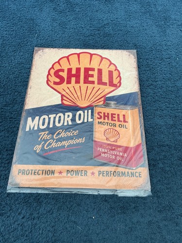 Shell motor oil garage metal - motor,