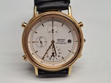 Seiko chronograph orologio vintage uomo quartz 7T32 7A60 38 mm