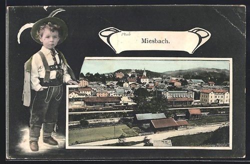 Cartolina miesbach veduta - miesbach,,
