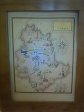 Stampa Antica Anni 50 Umbria Cartina