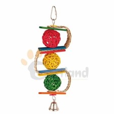 Giocattolo per Uccelli Altalena Corda Con Campana Circa 28 CM