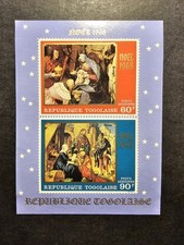 Timbro Togo Natale Quadri Blocco N°34 Nuovo ** Lusso MNH 1968