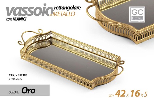 Vassoio metallo rettangolare - metallo,
