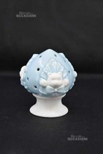 Pumo Lampada In Ceramica Per Cameretta Bimbi Bianco Azzurro 13cm