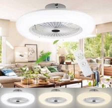 Plafoniera Ventilatore da Soffitto LED 52W Telecomando 6 Velocità Dimmer Interno