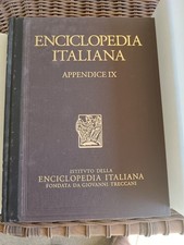 Appendice IX Treccani Enciclopedia Italiana due Volumi Mezza Pelle