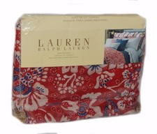 GONNA LETTO MATRIMONIALE RALPH LAUREN Villa Martine rossa floreale nuova 1° qualità