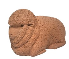 Scultura pecora terracotta